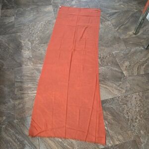 Mai 100% Cashmere Scarf Orange Lightweight Fringe Wrap Rectangle Luxury Shawl